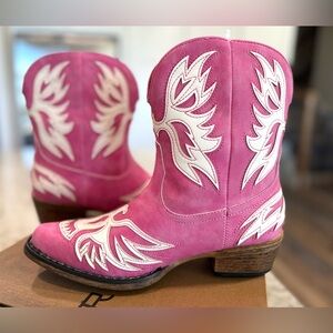 Roper Pink and White Heeled Boots NWT